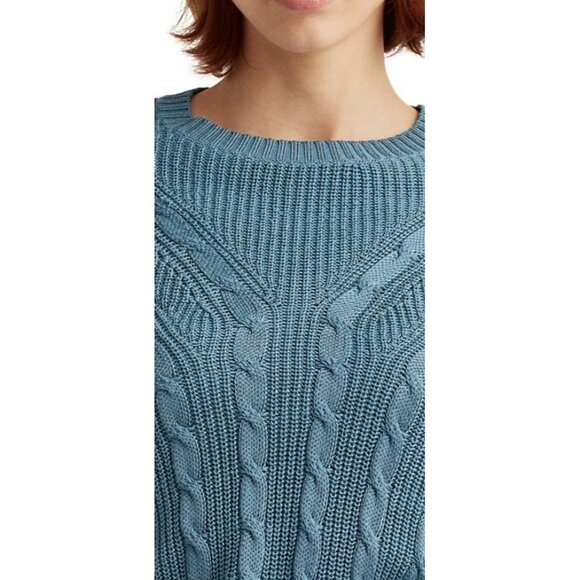Ralph Lauren Cable-Knit Sweater Top Women's XXL 2XL Blue Lightweight Soft NEW - Picture 13 of 14